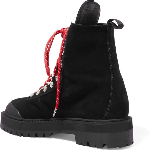 Off-White Virgil Abloh Hiking Mountain Combat Boots (black/red suede) WITH BOX - Picture 4 of 5